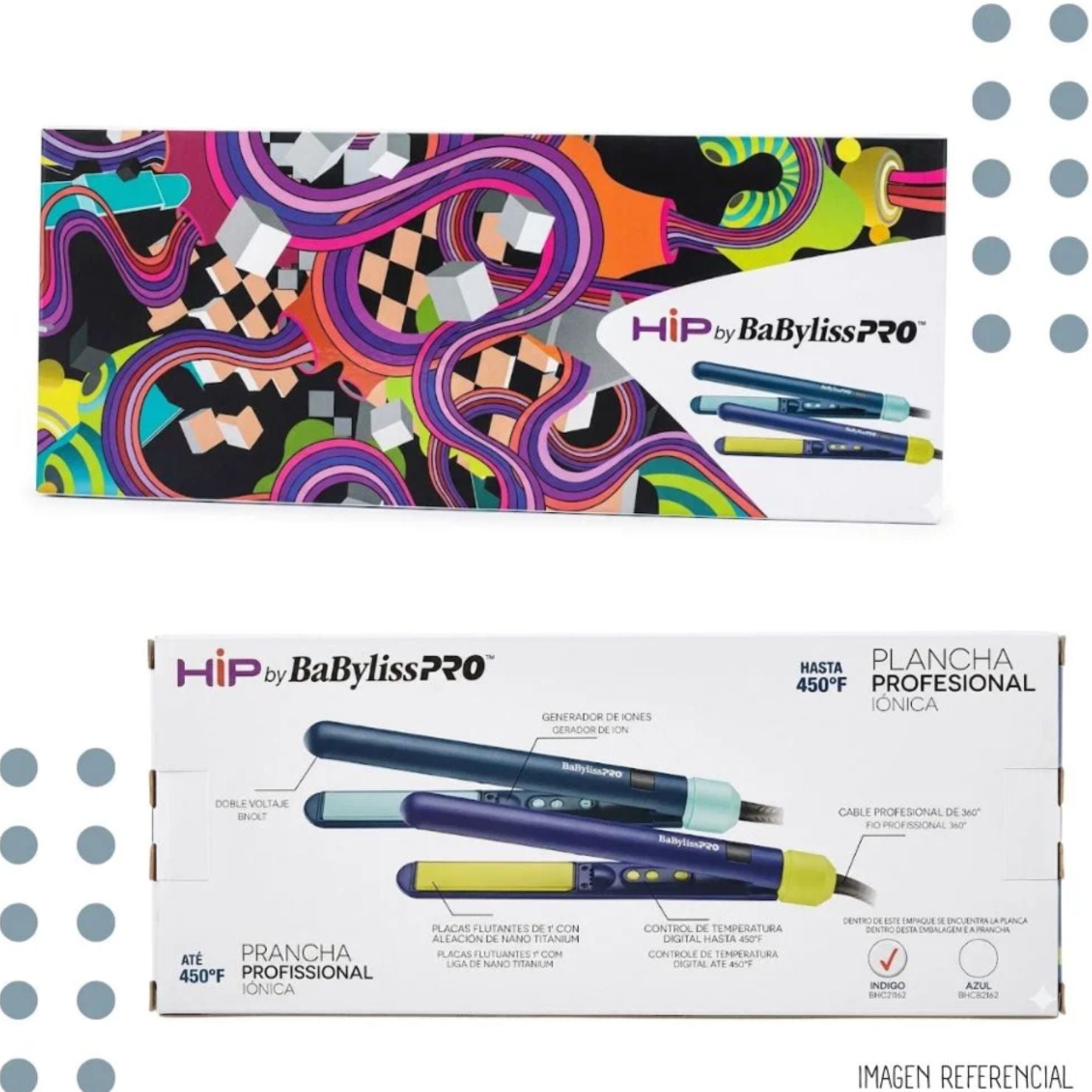 PLANCHA BABYLISSPRO HIP BY IONICA INDIGO 1 PULGADA PROFESIONAL - 5