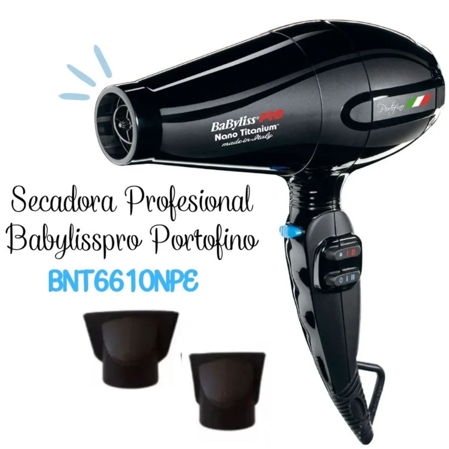SECADORA BABYLISSPRO PORTOFINO NEGRO MOTOR AC ITALIANO - 1
