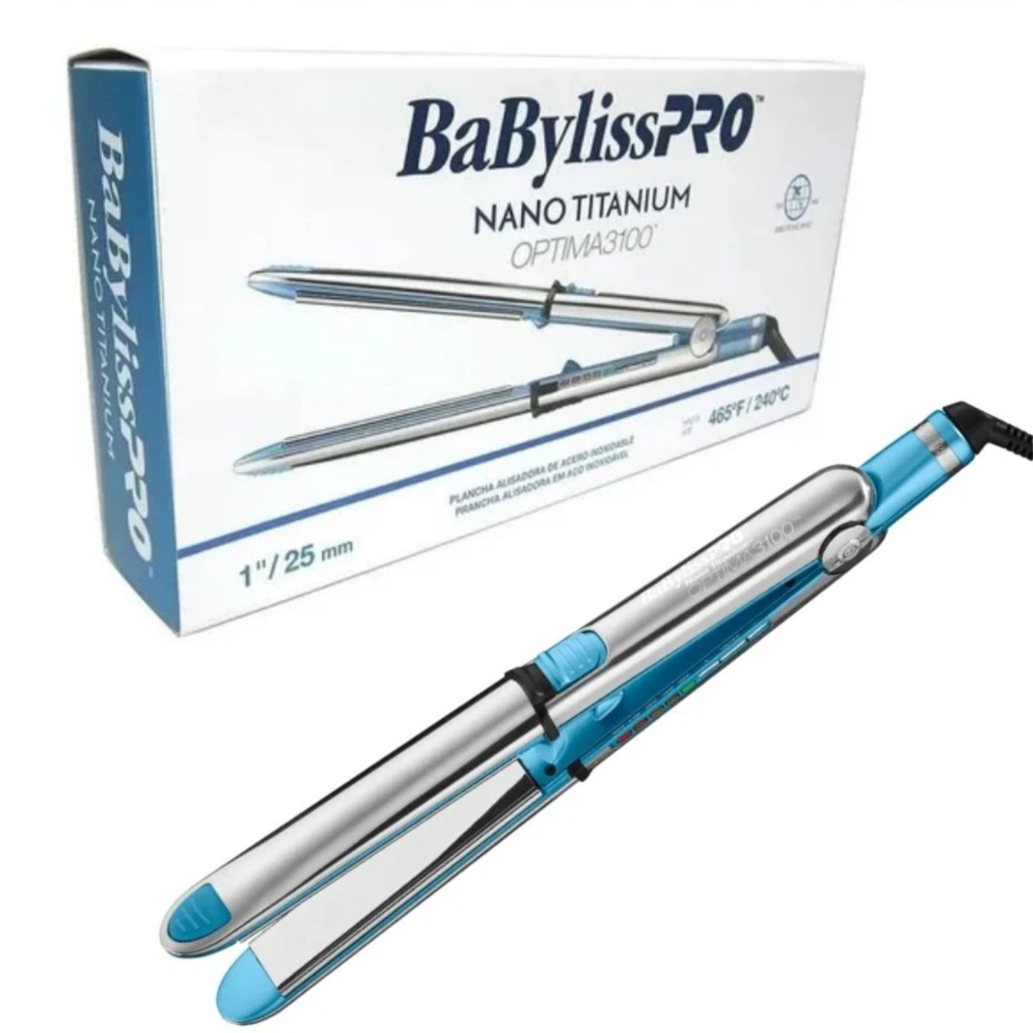 PLANCHA BABYLISS PRO NANO TITANIUM OPTIMA 3100 TEMPERATURA 465F - 4