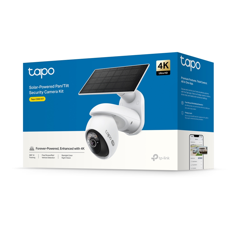 CÁMARA IP TP-LINK TAPO C660 KIT 4MP CON PANEL SOLAR PAN/TILT - 9