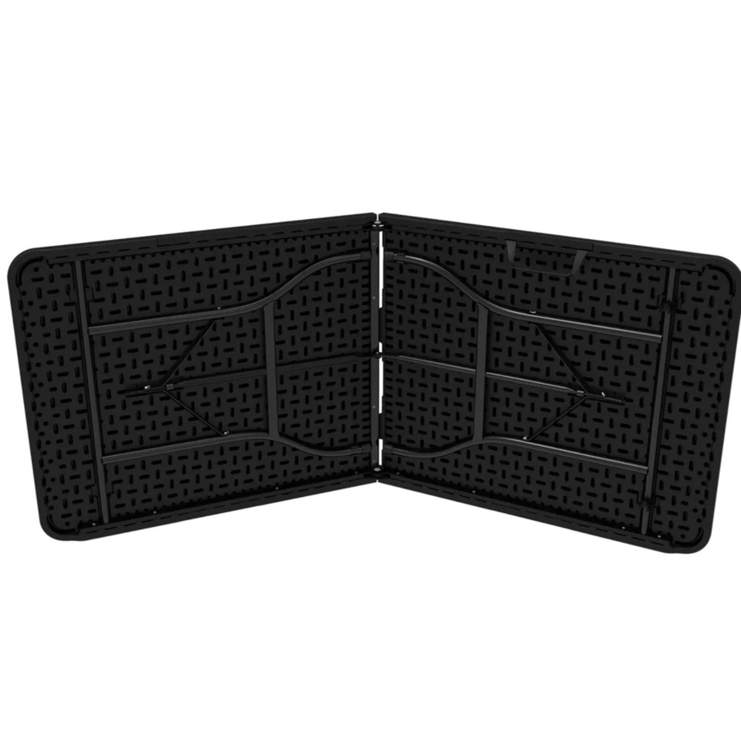 MESA PLEGABLE NEGRA 180 CM CON ESTRUCTURA DE ACERO - 2