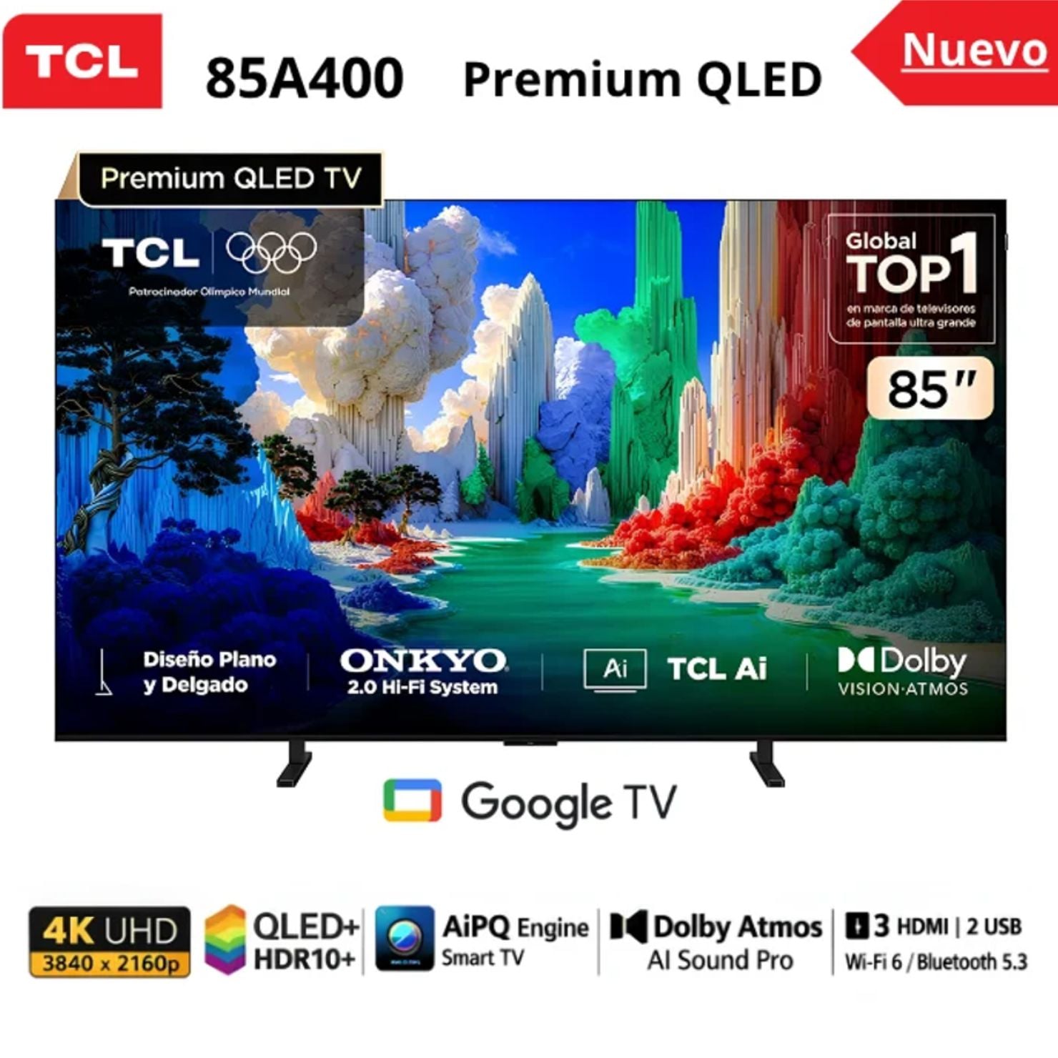 TCL TELEVISOR QLED 85 PULGADAS 4K UHD SMART TV 85A400 - 2