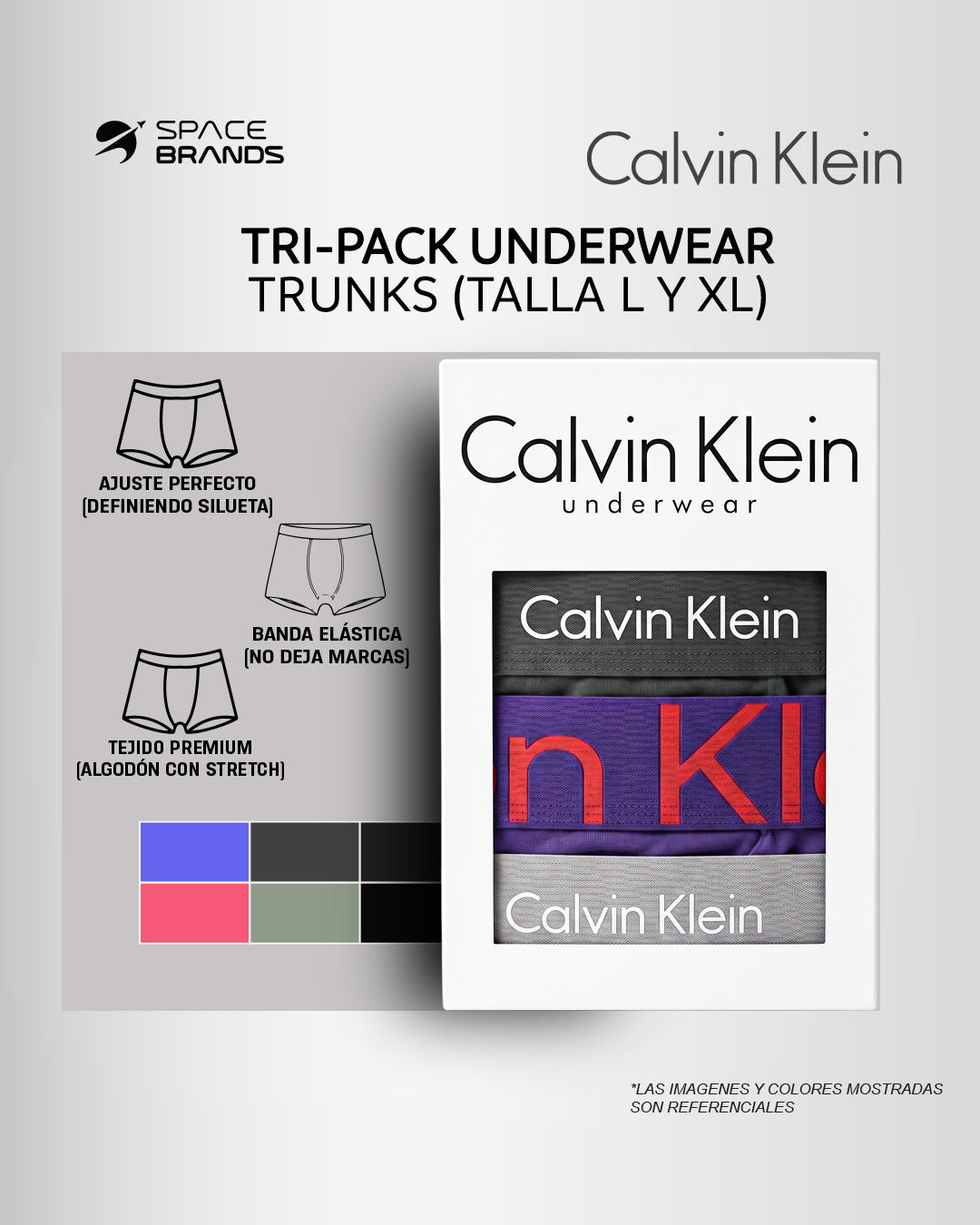 PACK X3 BOXERS CALVIN KLEIN UNDERWEAR TRUNKS MULTICOLOR - 4