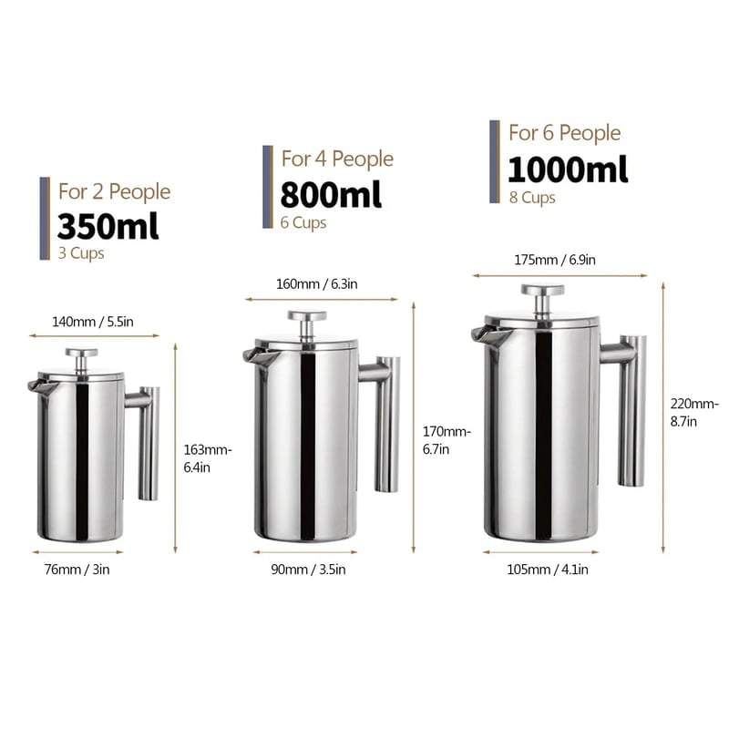 CAFETERA PRENSA DE ACERO 350 ML - 2