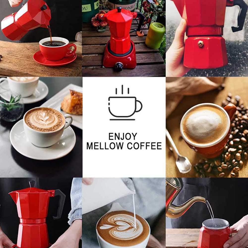 MOKA ITALIANA COLOR ROJO 2 TAZAS - 3