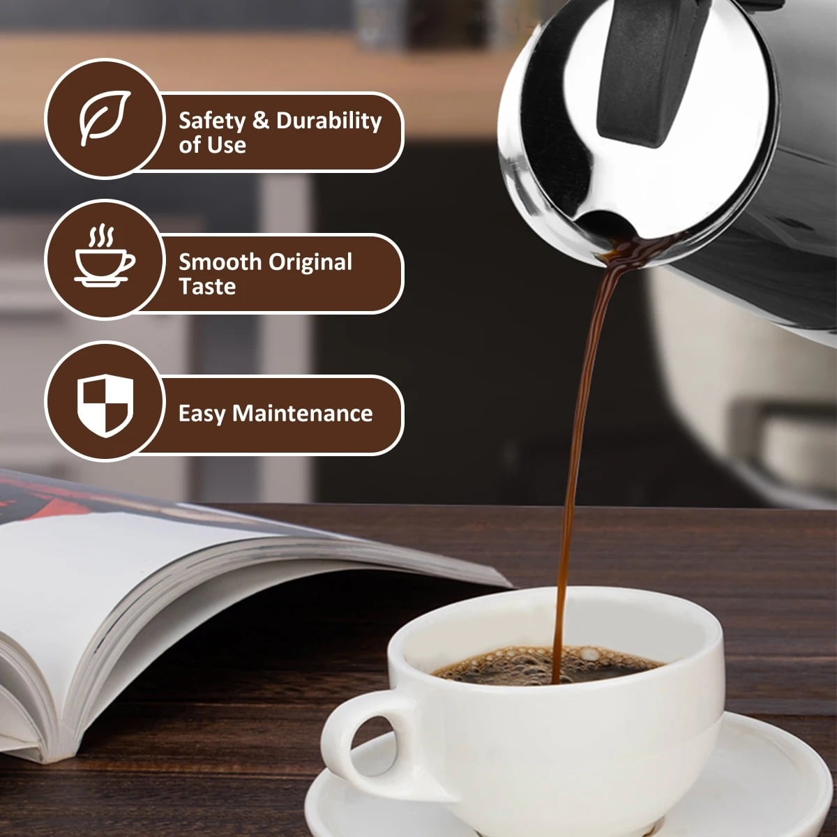 CAFETERA PARA CAFE ESPRESO 12 TAZAS - 3