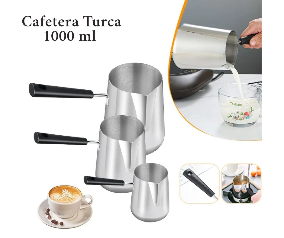 CAFETERA TURCA DE ACERO INOXIDABLE  1000 ML - 1