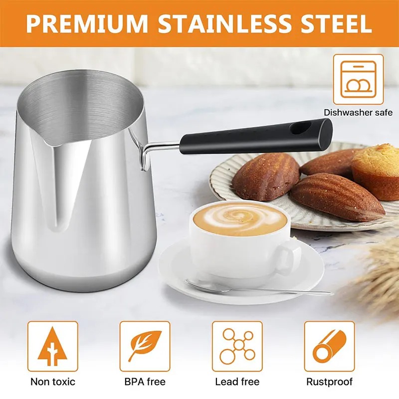CAFETERA TURCA DE ACERO INOXIDABLE  1000 ML - 2