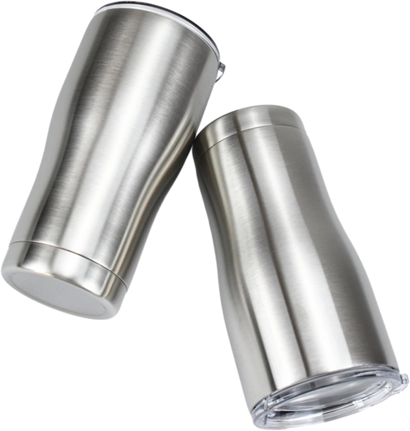 SET DE DOS VASOS DE ACERO CON SORBETE - 1