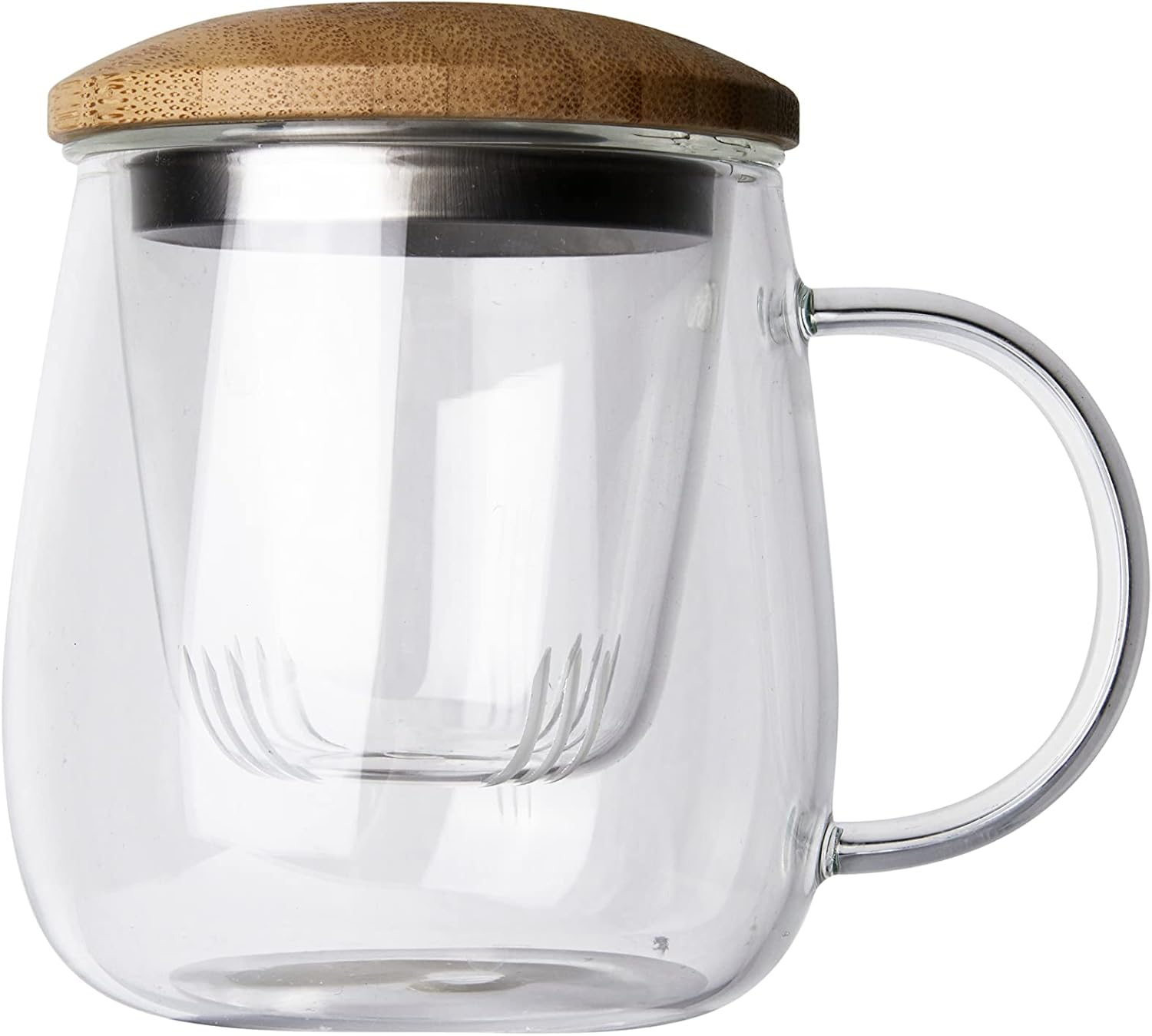 TAZA DE TE DE VIDRIO CON INFUSOR Y TAPA DE BAMBU - 4