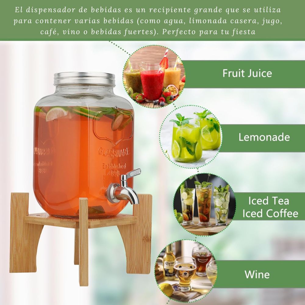 DISPENSADOR DE BEBIDAS EN VIDRIO 5 LITROS - 1