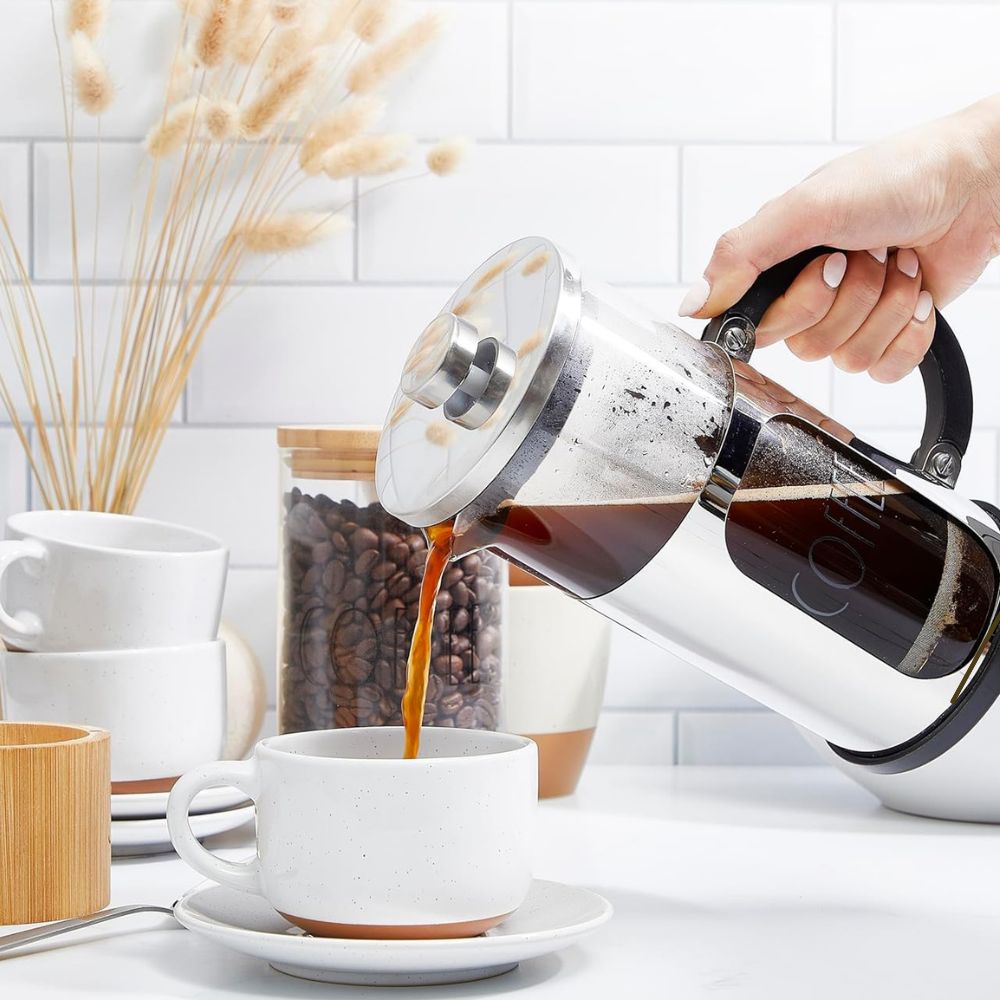 CAFETERA PRENSA FRANCESA PLATEADA 650 ML - 1