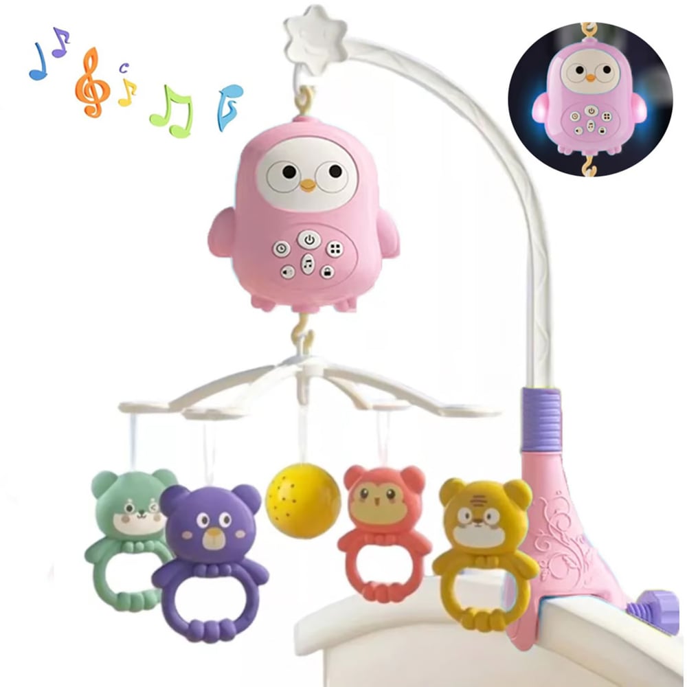 MOVIL PARA CUNA AVES CON LUCES Y SONIDOS 368-20 ROSADO - 1