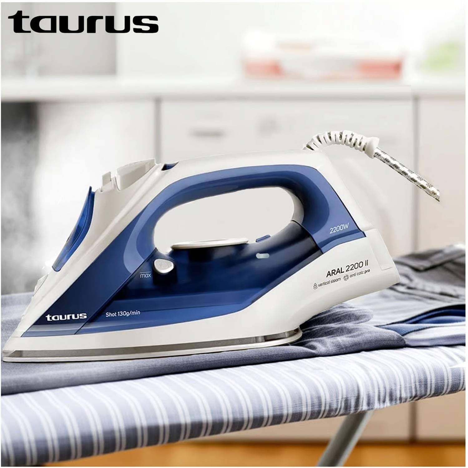 PLANCHA TAURUS A VAPOR ARAL 2200 II AZUL - 4