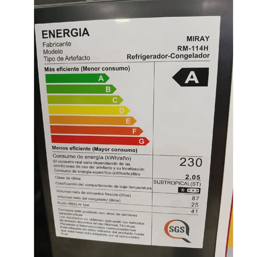 REFRIGERADORA MIRAY RM-114H EURO FRÍO 112 L - 3