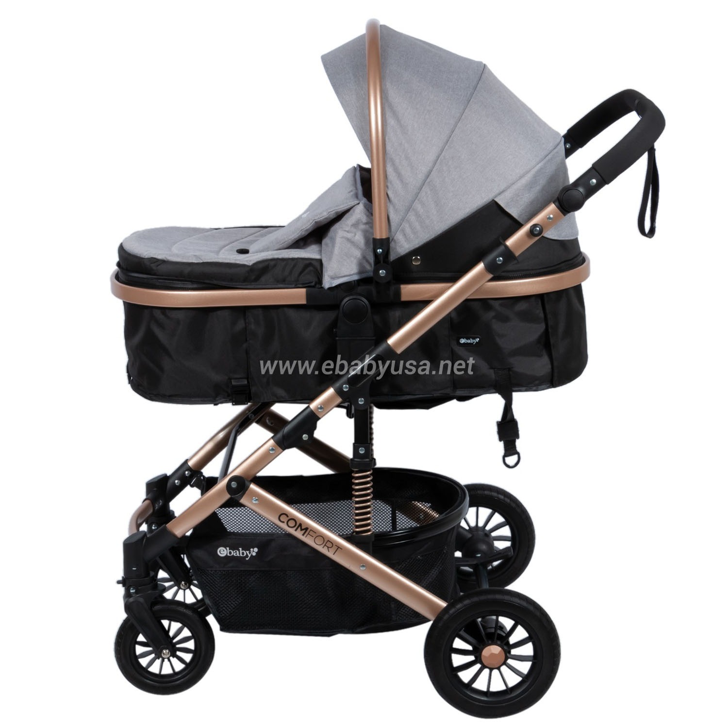 COCHE CUNA MOISÉS DE LUJO «COMFORT» GRIS - 2