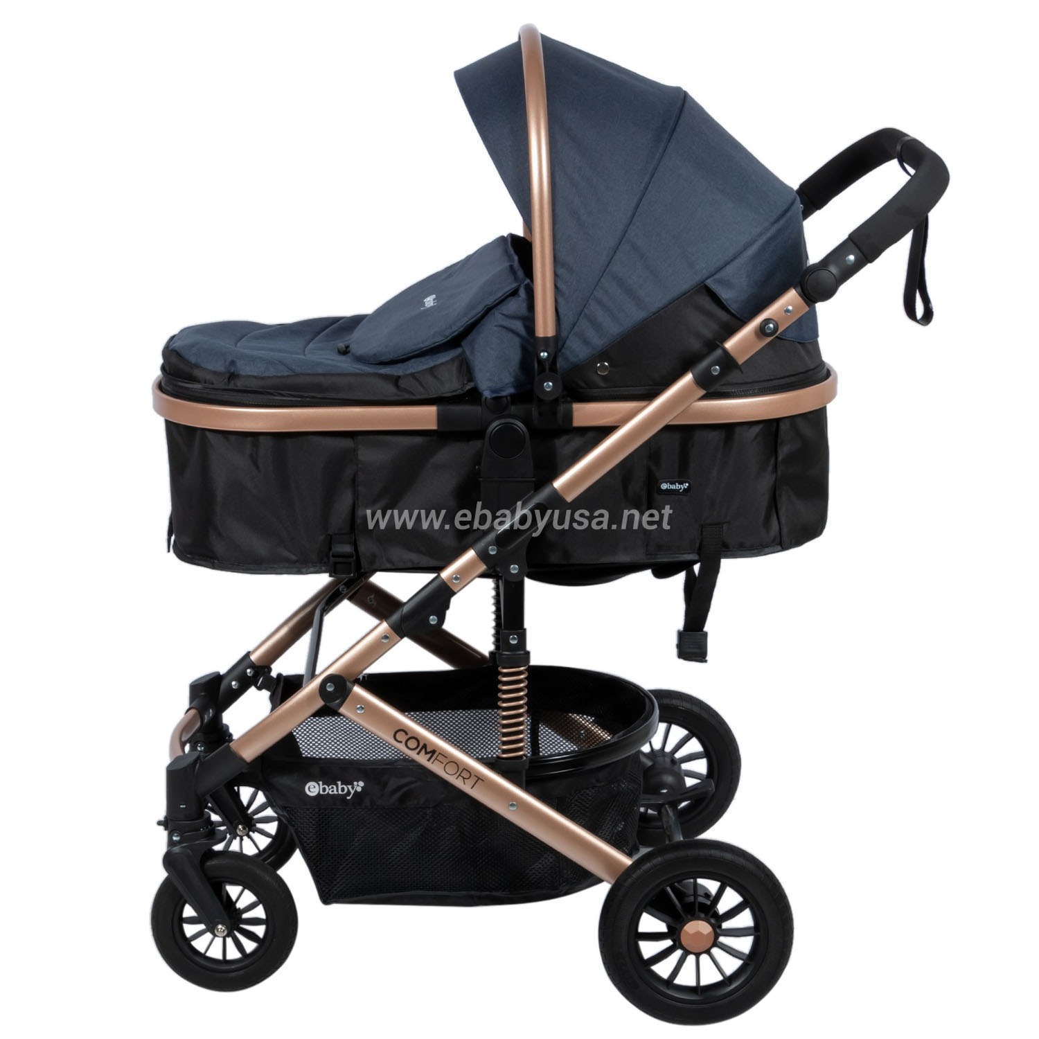COCHE CUNA MOISÉS DE LUJO «COMFORT» AZUL - 2