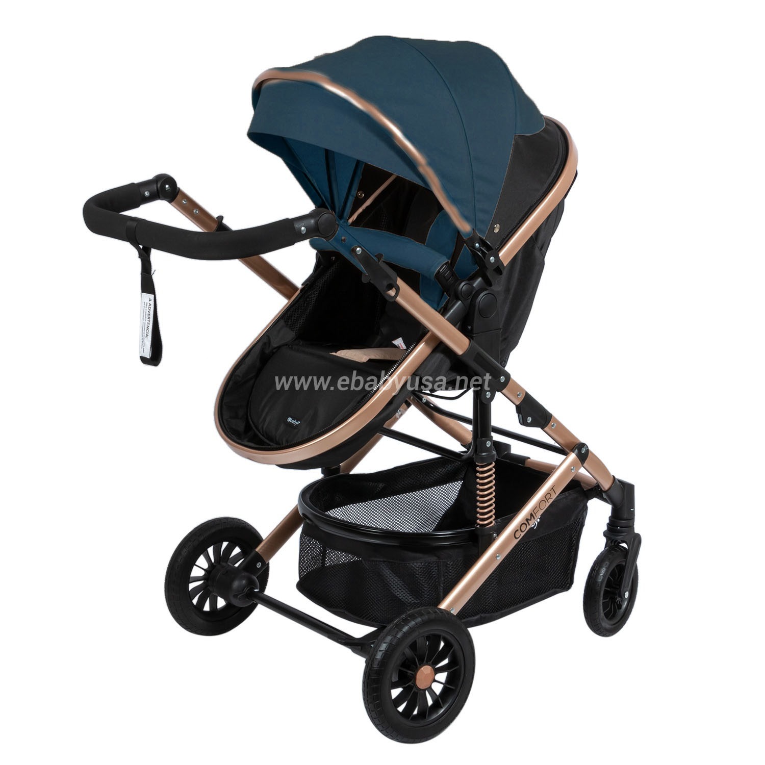 COCHE CUNA MOISÉS DE LUJO «COMFORT» AZUL - 3