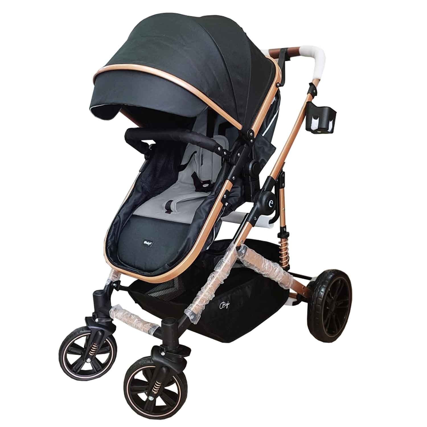 COCHE MOISES PARA BEBE BIGI CON MANGO REVERSIBLE GRIS - 2