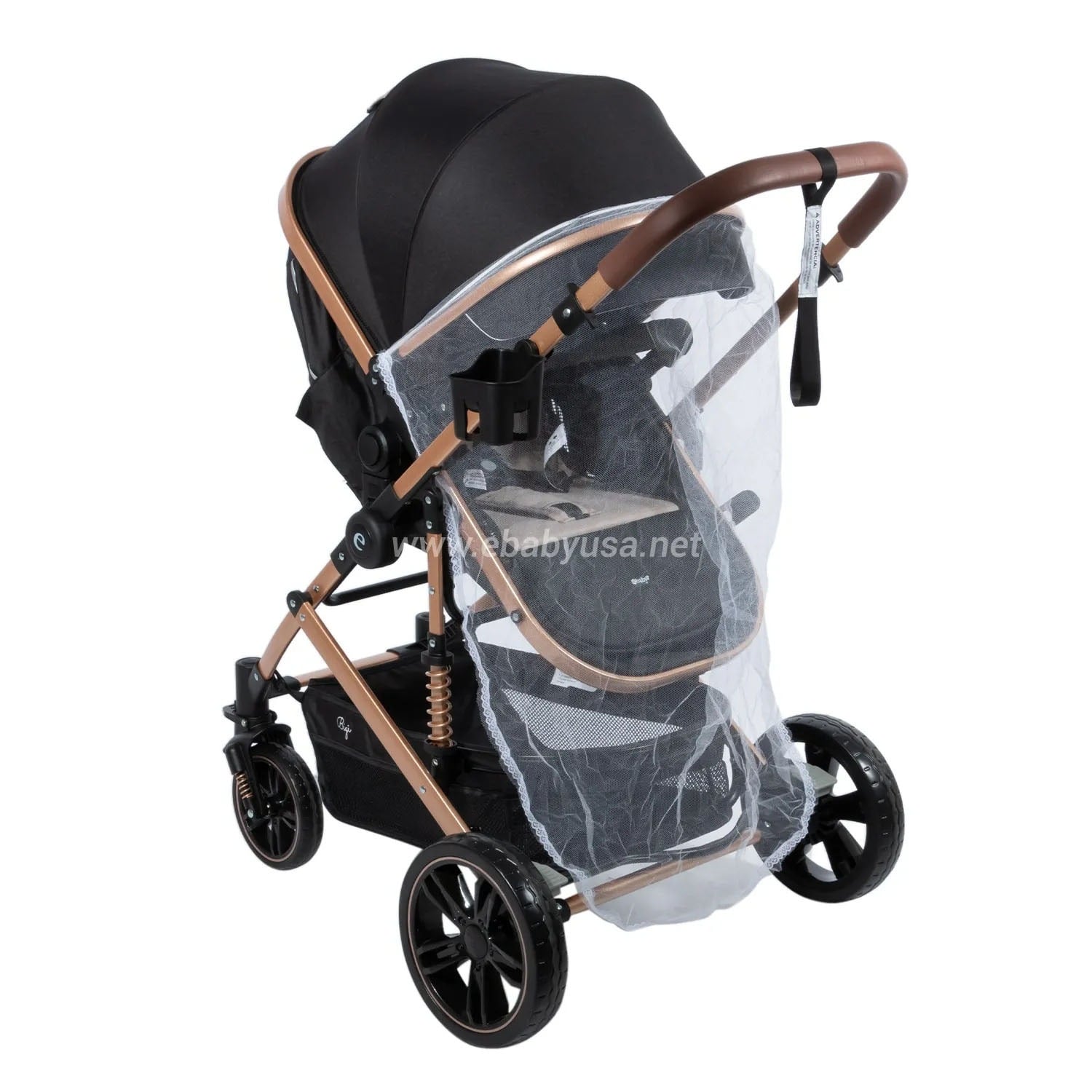 COCHE MOISES PARA BEBE BIGI CON MANGO REVERSIBLE GRIS - 4