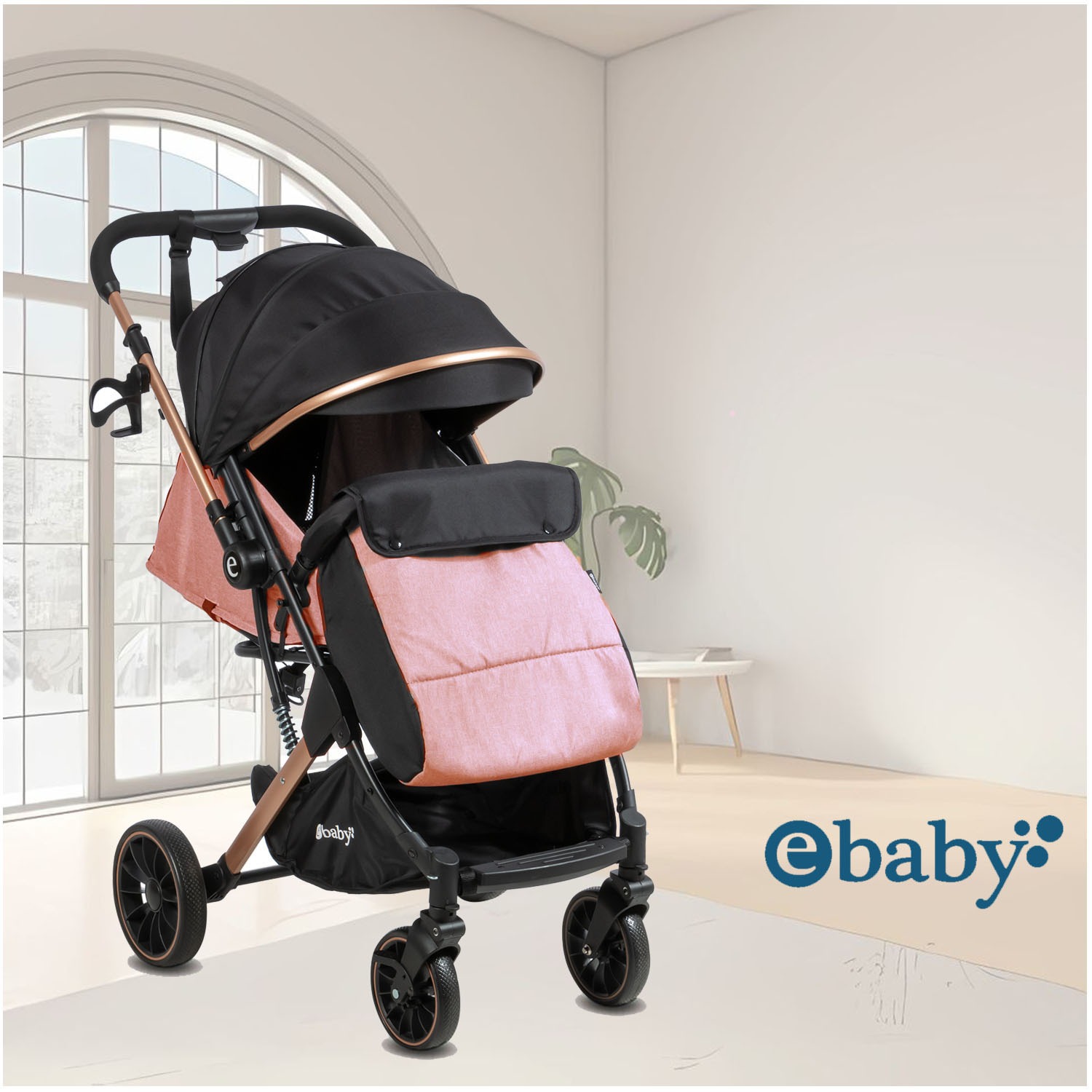 COCHE MOISÉS TRAVEL SYSTEM EBABY «SPARROW» PORTA BEBÉ PINK - 4