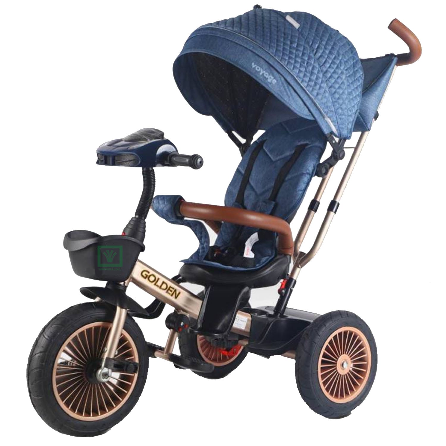 TRICICLO GUIADOR 3 EN 1 «GOLDEN II NEW COLLECTION» USB AZUL - 2
