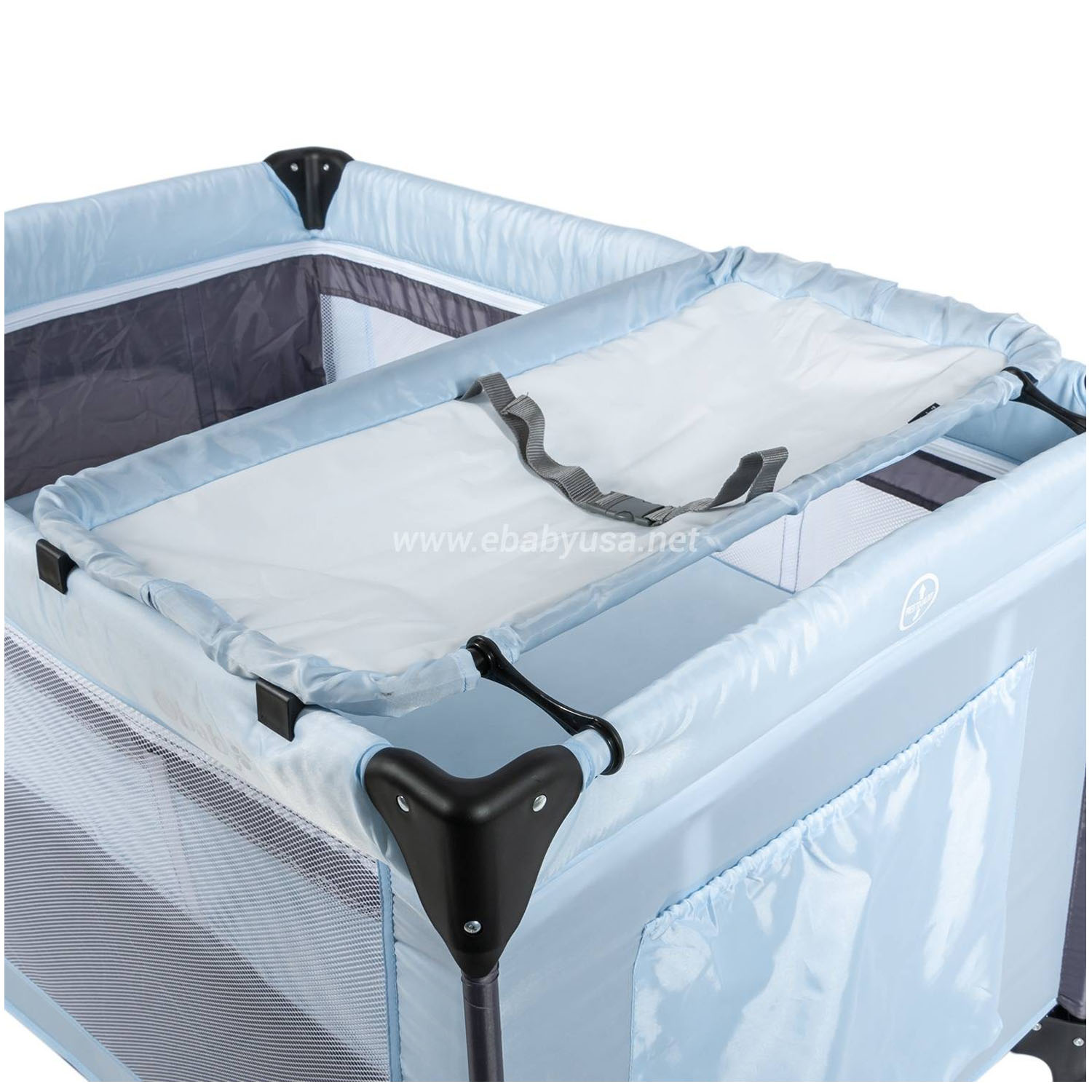CUNA CORRAL EBABY CON CAMBIADOR HAPPY DREAM ROSADO - 5