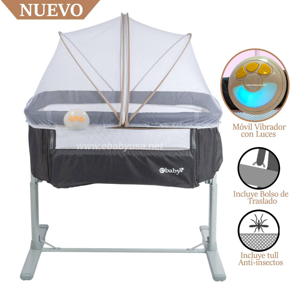 CUNA COLECHO EBABY MUSICAL Y VIBRADOR TAMI BEIGE - 1