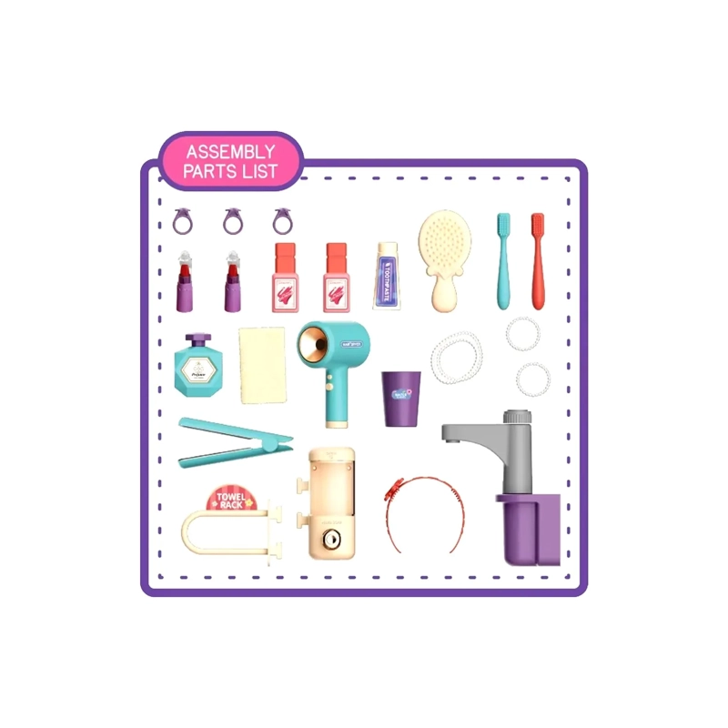 JUGUETE SET DE BELLEZA TOCADOR MUSICAL Y LUZ LED 008-959 - 3