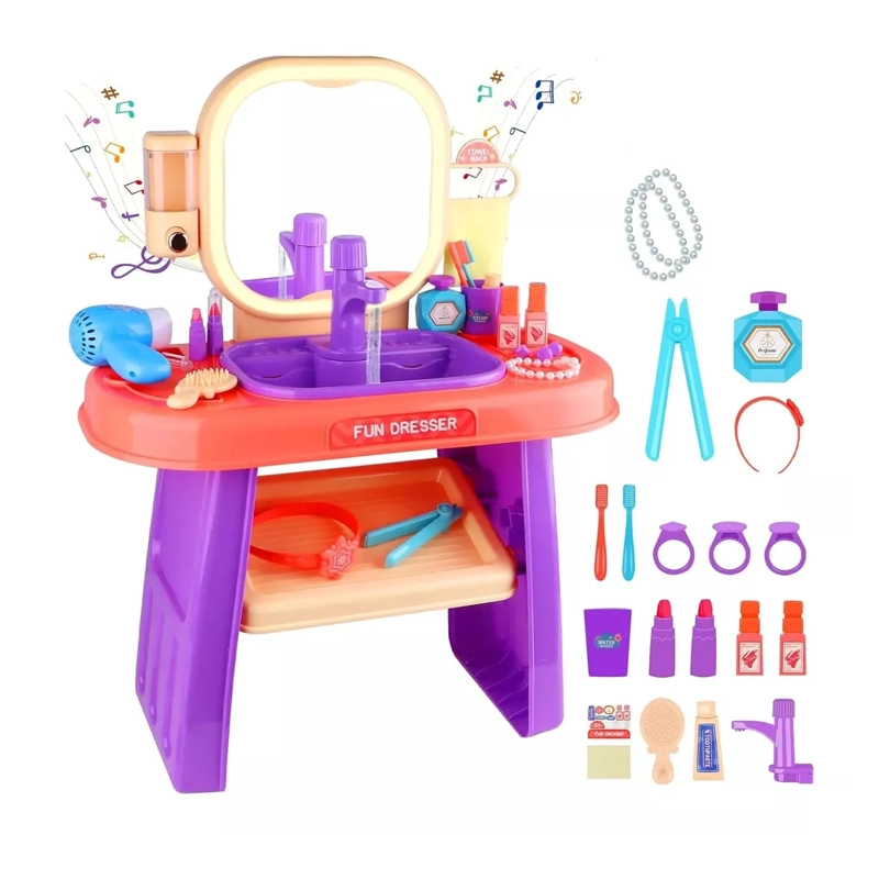 JUGUETE SET DE BELLEZA TOCADOR MUSICAL Y LUZ LED 008-959 - 5