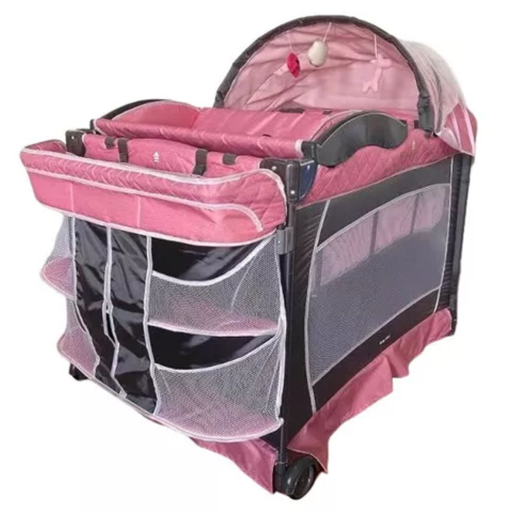 CUNA CORRAL BABY KITS VERONA ROSADO + COLCHÓN 4 ' ROSADO - 2