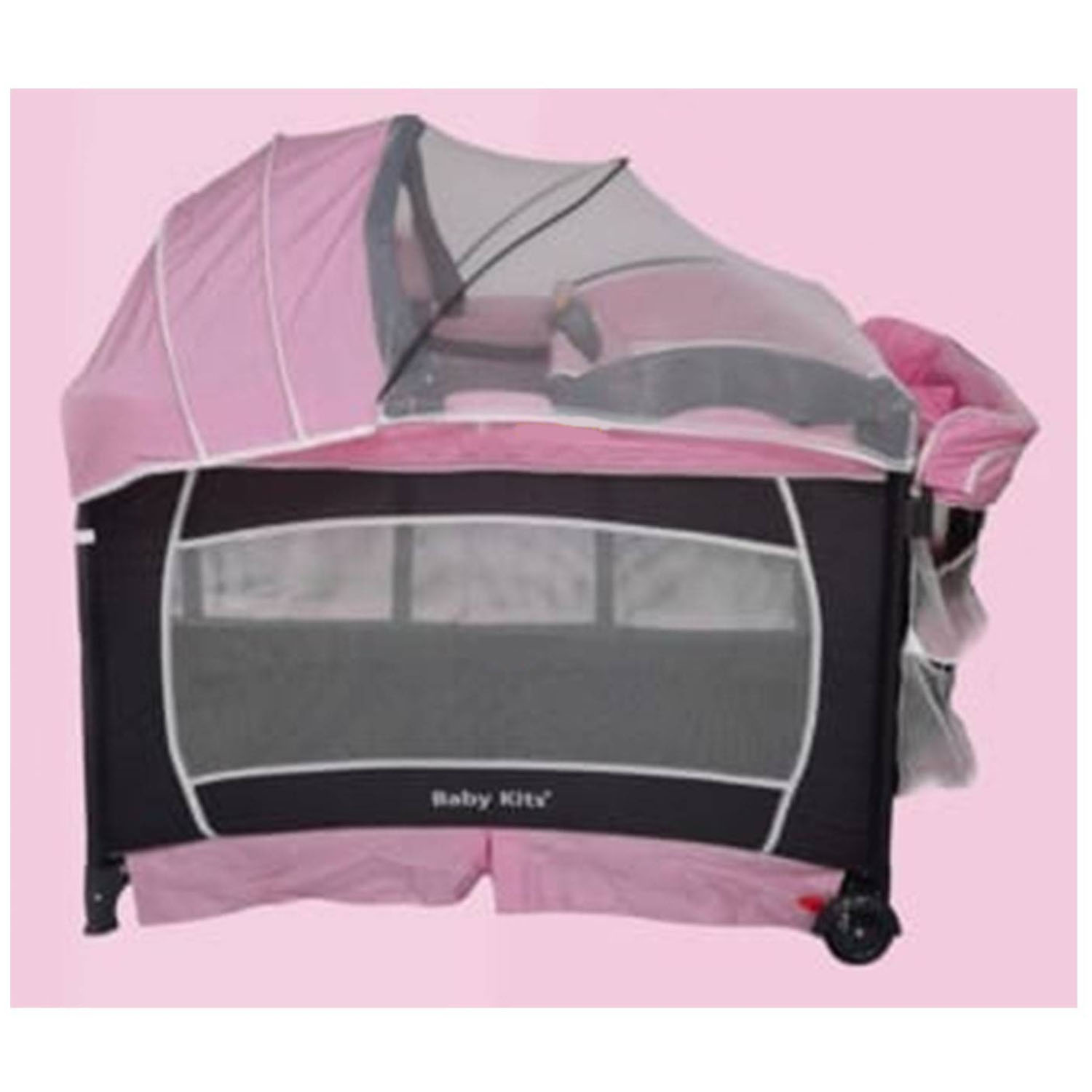 CUNA CORRAL BABY KITS VERONA ROSADO + COLCHÓN 4 ' ROSADO - 3