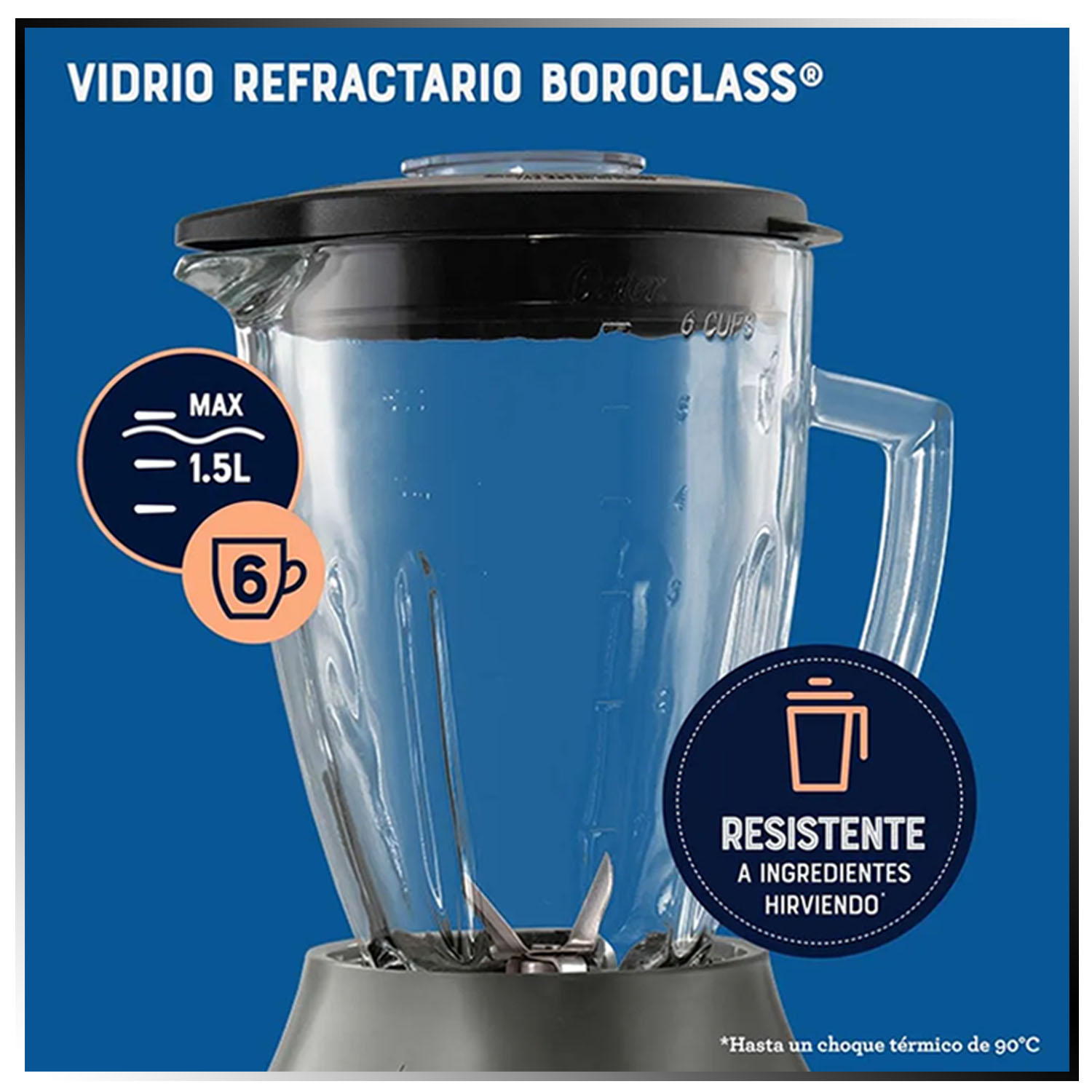 LICUADORA 1.5L OSTER CON 6 VELOCIDADES BLSTPEG GPB GRIS - 5