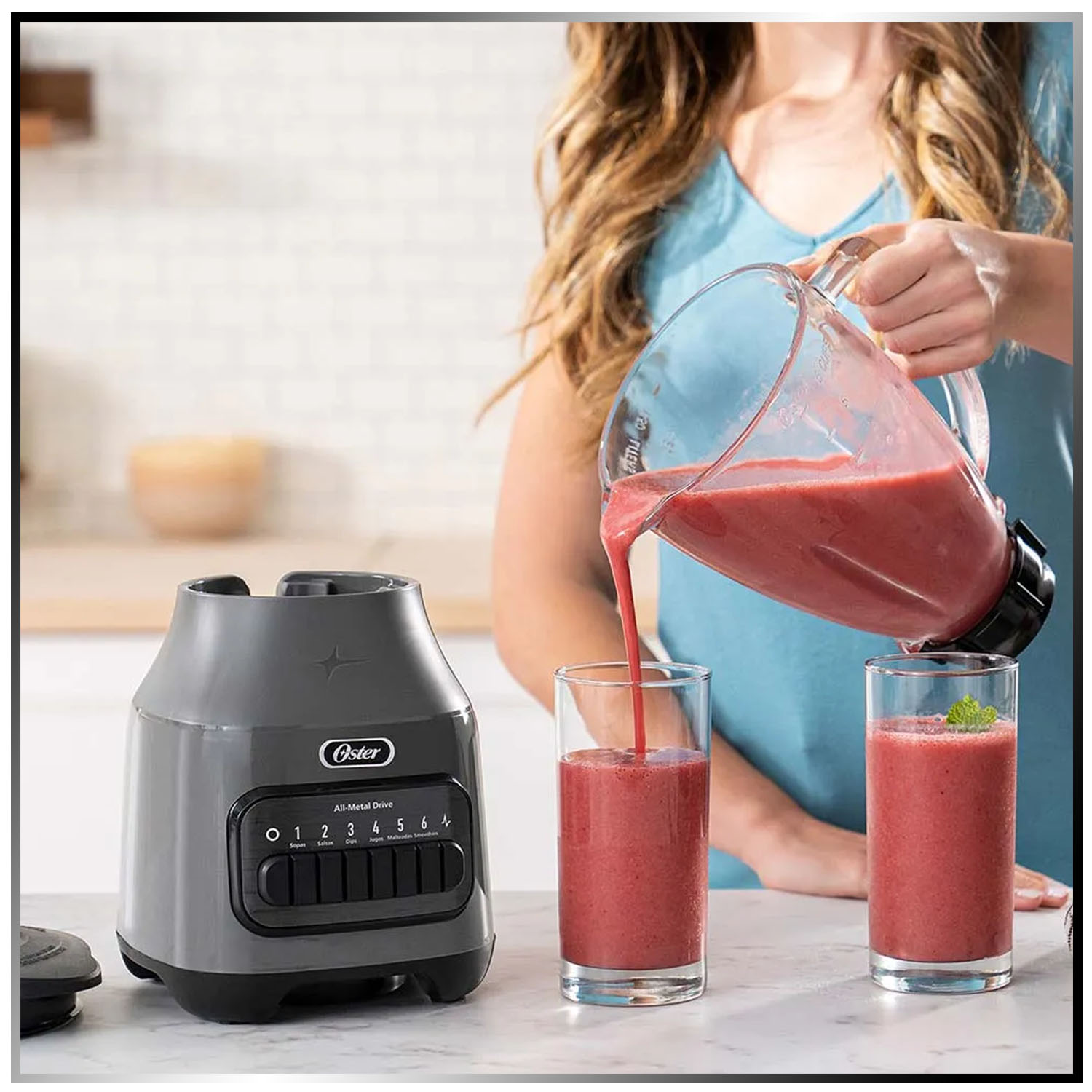 LICUADORA 1.5L OSTER CON 6 VELOCIDADES BLSTPEG GPB GRIS - 8