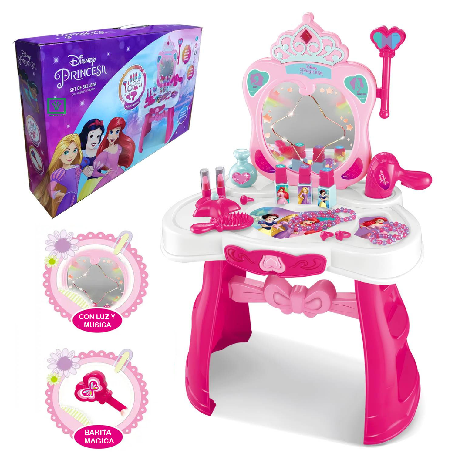 SET DE BELLEZA DISNEY PRINCESAS MUSICAL LUCES Y A SENSOR - 3