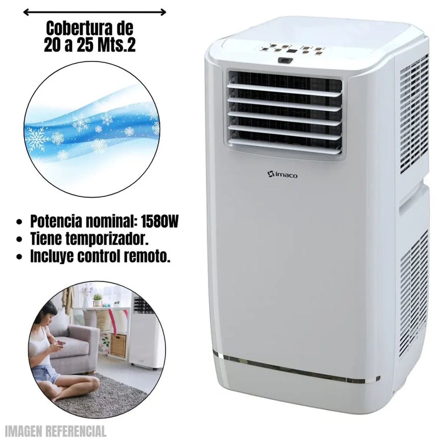 AIRE ACONDICIONADO PORTÁTIL IMACO AC1416 - 2