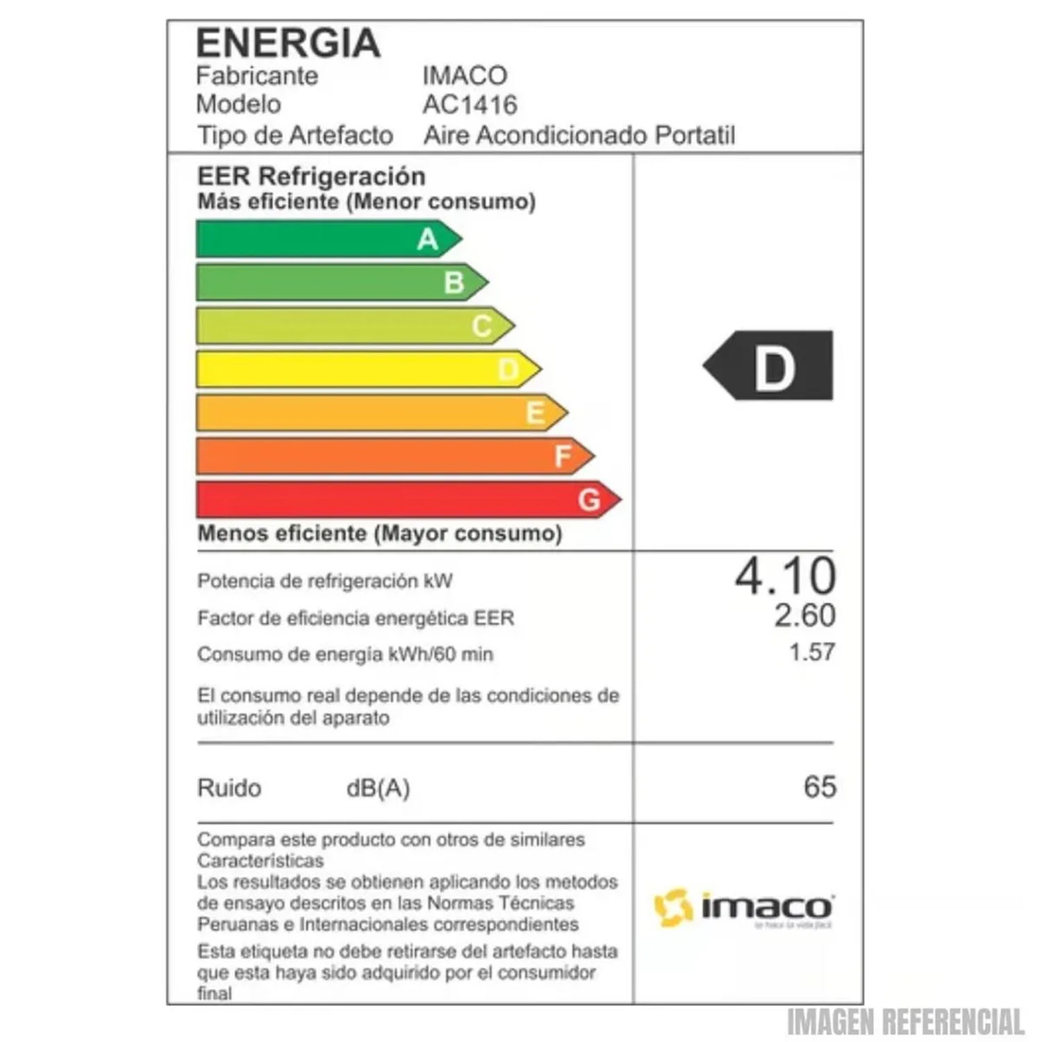 AIRE ACONDICIONADO PORTÁTIL IMACO AC1416 - 5