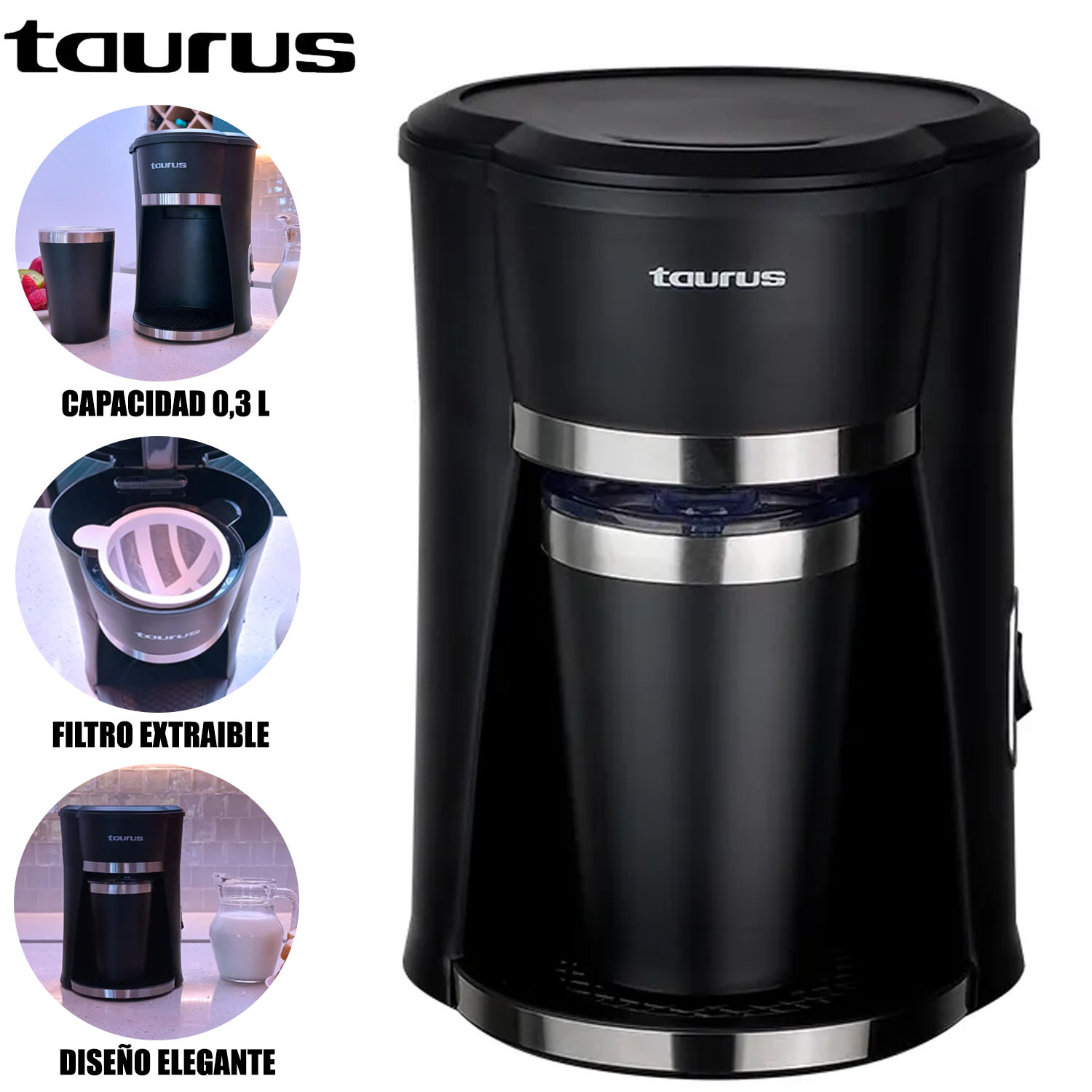 CAFETERA PERSONAL COFFEE CON TAZA TÉRMICA DE ACERO INOXIDABLE - 1