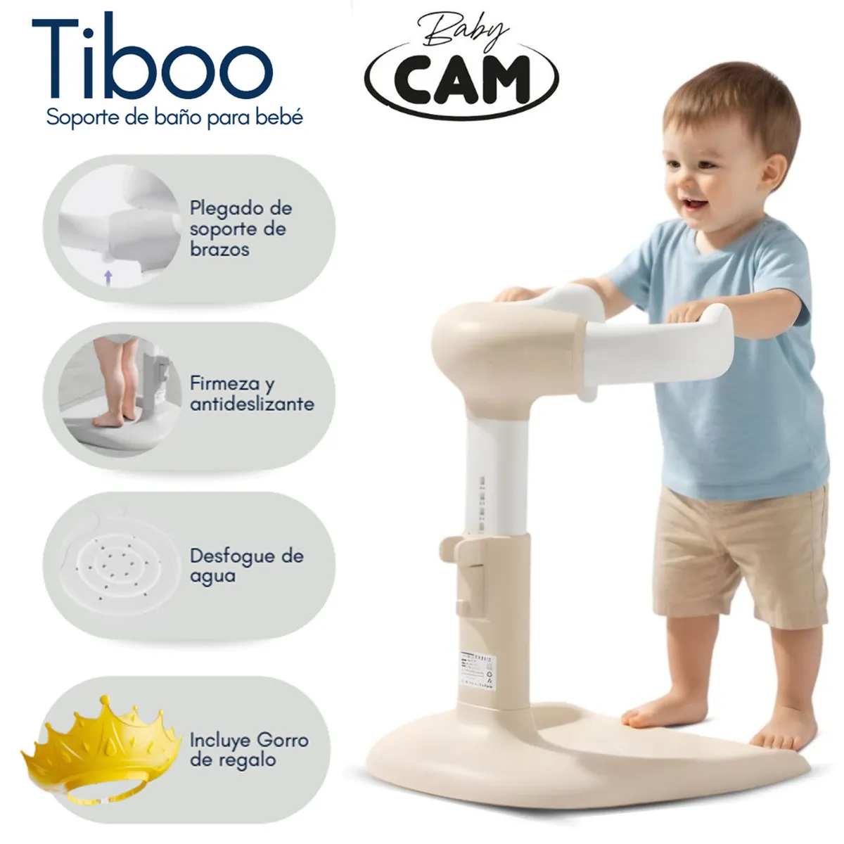 SOPORTE DE BAÑOS PARA BEBÉS «TIBOO» EDICIÓN LIMITADA BEIGE - 1