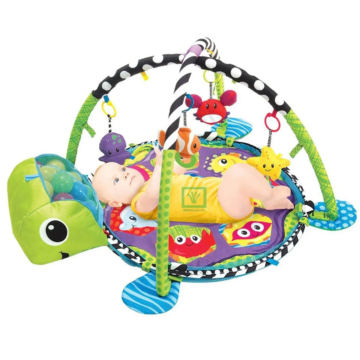 GIMNASIO DE BEBE DIDACTICO 3 EN 1 CON PELOTAS TORTUGA VERDE - 2