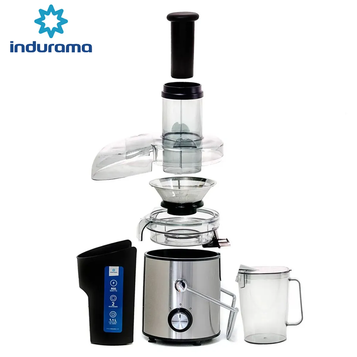 EXTRACTOR DE JUGO 1.1 LITROS INDURAMA EI-CR ACERO - 5