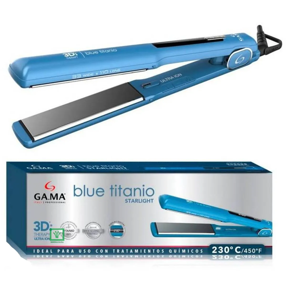 PLANCHA ALISADORA BLUE TITANIO STARLIGHT 3D ULTRA THERAPY ION-DIGITAL - 2