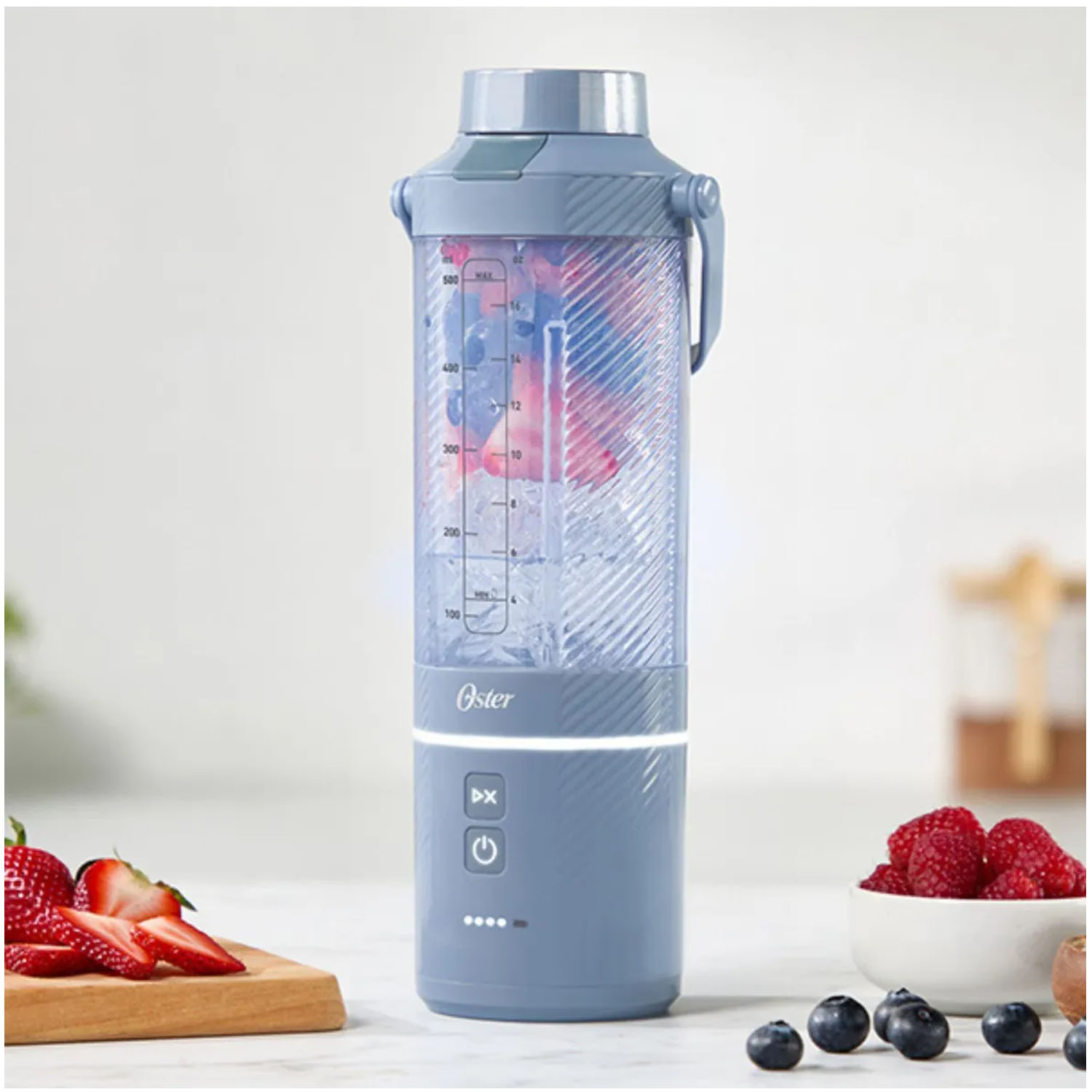 LICUADORA PORTÁTIL OSTER GOMAX, 590 ML , PARA SMOOTHIES, AZUL, BLSTGFP-MH20 - 8