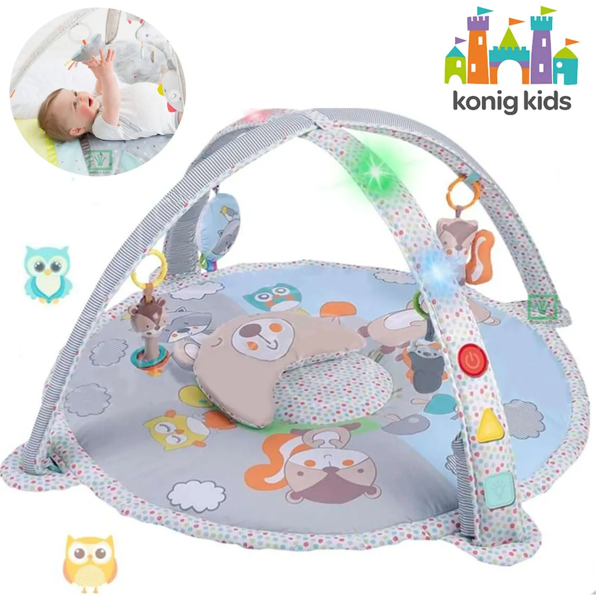 GIMNASIO MUSICAL CON LUCES SONIDOS Y ALMOHADA KONIG KIDS - 1
