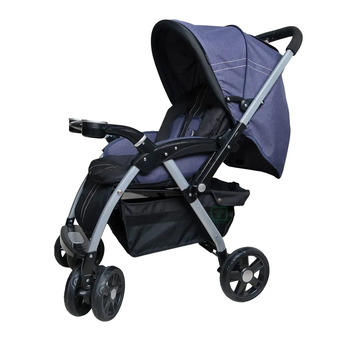 COCHE CUNA EBABY «ROSSI» AZUL - 2