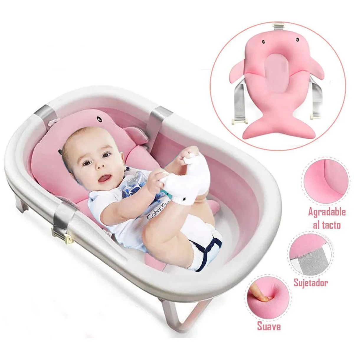 ALMOHADILLA COJÍN PARA TINA DE BAÑO DELFIN - 1