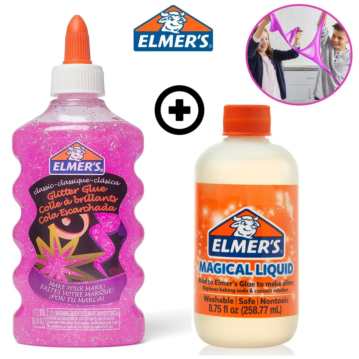 PACK HAZ SLIME GLITTER GLOW FUCSIA - 1