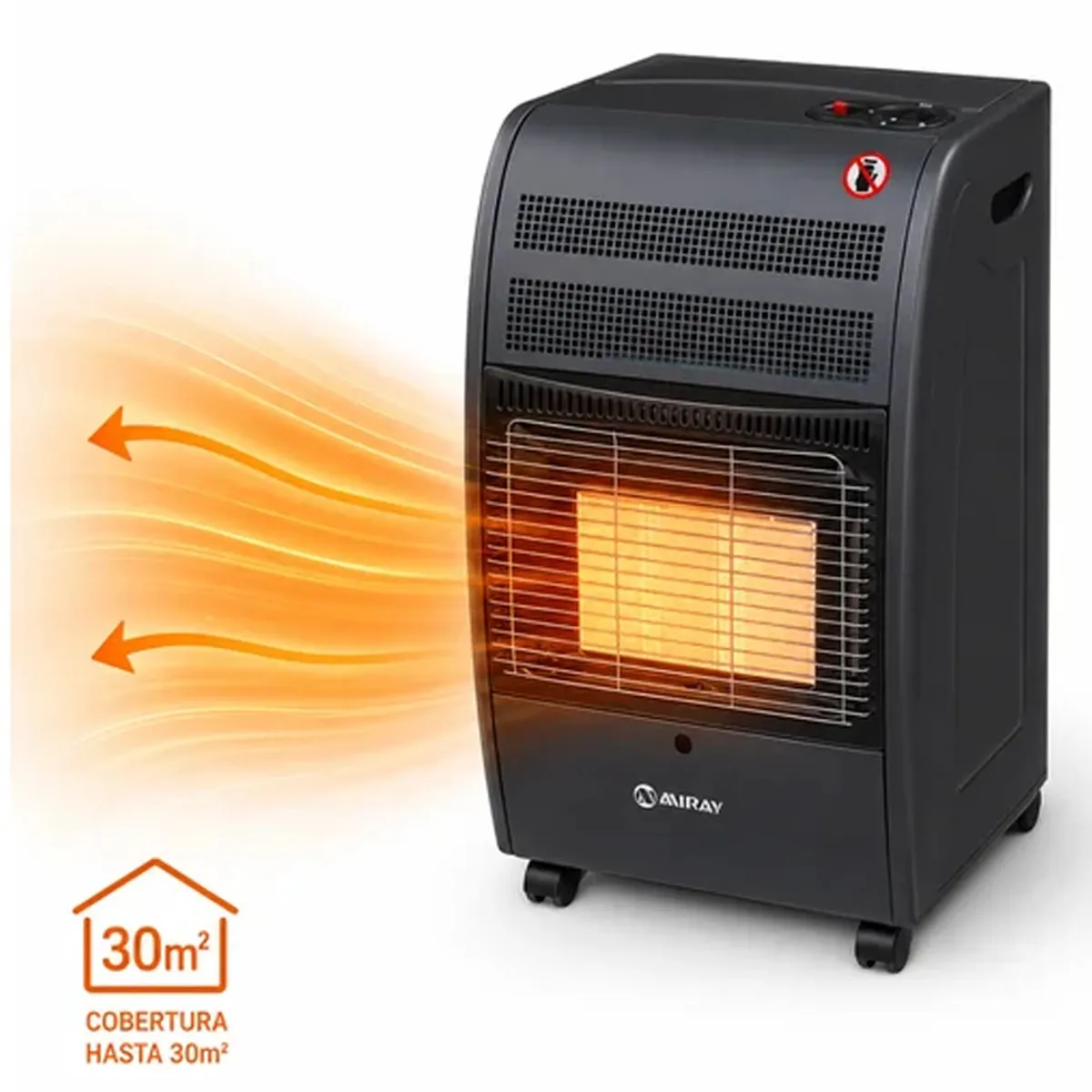 ESTUFA A GAS MIRAY EGM-72 4.20KW NEGRO 30M2 - 5