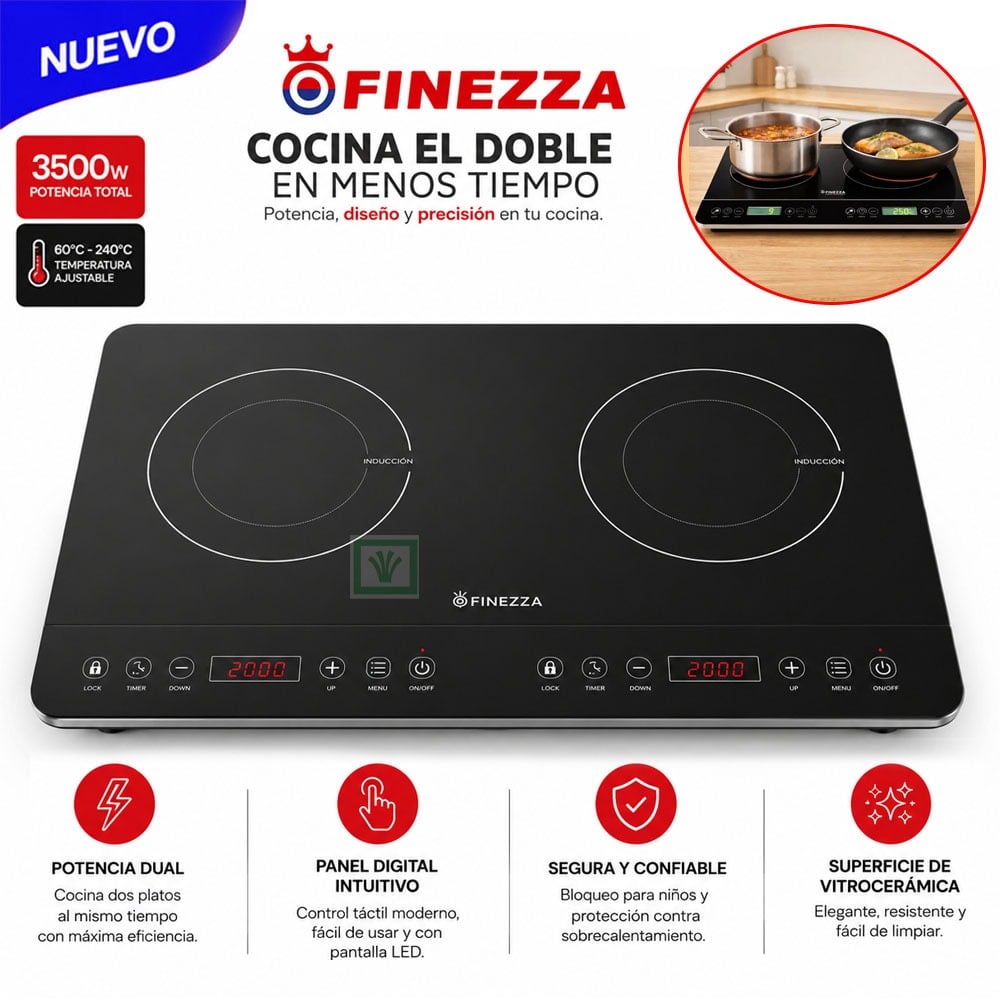 COCINA DE INDUCCION 2 HORNILLAS FINEZZA FZ-315IN2 - 1