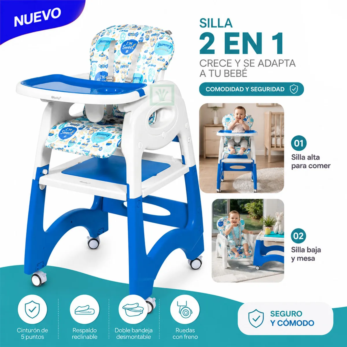 SILLA DE COMER ESCRITORIO LARA EB645-1 AZUL - 1